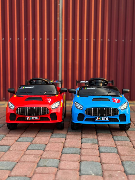 Дитячий спортивний електромобіль кабріолет зі спойлером Cabrio 6V 5A (пульт, LED-фари, музика, педаль газу), Червоний G539/1 фото