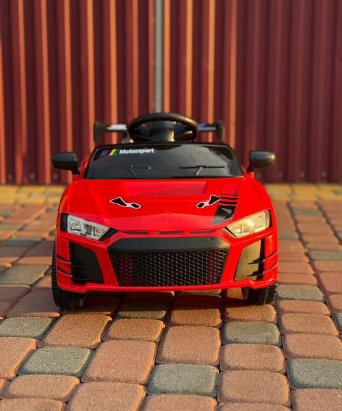 Дитячий електромобіль Cabrio 6V 5A (спойлер, пульт, LED-фари, звук, відкривні двері, педаль газу), Червоний G538/1 фото