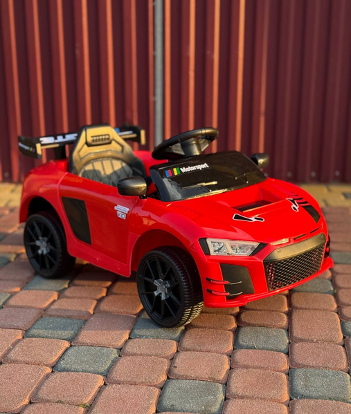Дитячий електромобіль Cabrio 6V 5A (спойлер, пульт, LED-фари, звук, відкривні двері, педаль газу), Червоний G538/1 фото